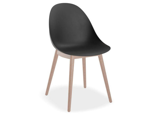 Pebble Chair Black with Shell Seat - Natural Beechwood Base - C1005237279356182161963 1