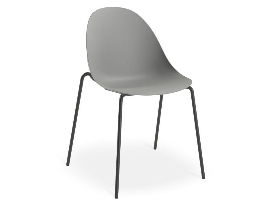 Pebble Chair Grey with Shell Seat - Pyramid Fixed Base - Black - C1005213449356182133342 3