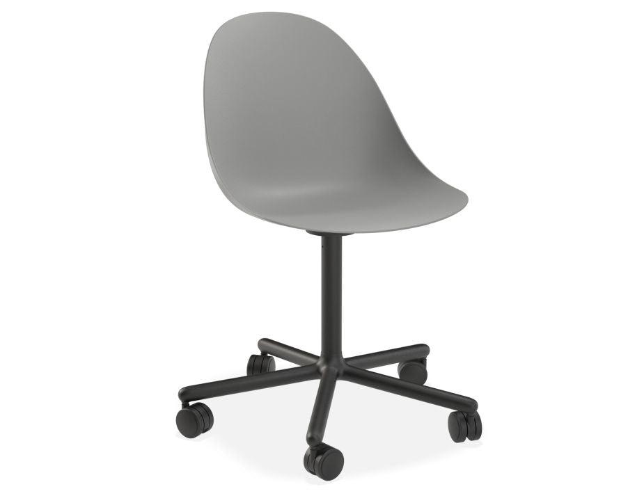 Pebble Chair Grey with Shell Seat - Pyramid Fixed Base - Black - C1005213449356182133342 7