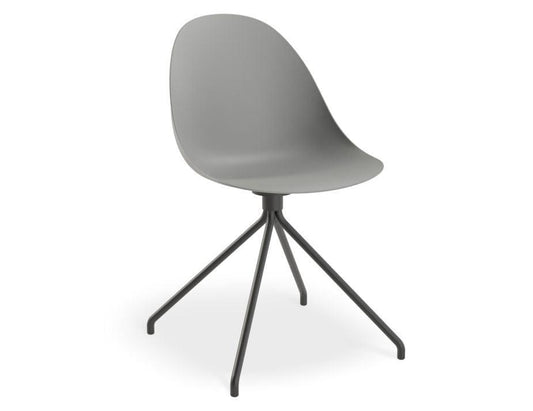 Pebble Chair Grey with Shell Seat - Pyramid Fixed Base - Black - C1005213449356182133342 1