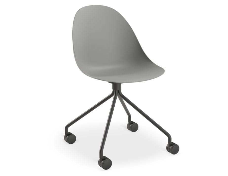 Pebble Chair Grey with Shell Seat - Pyramid Fixed Base - Black - C1005213449356182133342 5