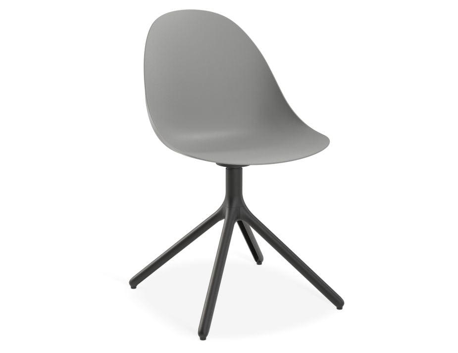 Pebble Chair Grey with Shell Seat - Pyramid Fixed Base - Black - C1005213449356182133342 6