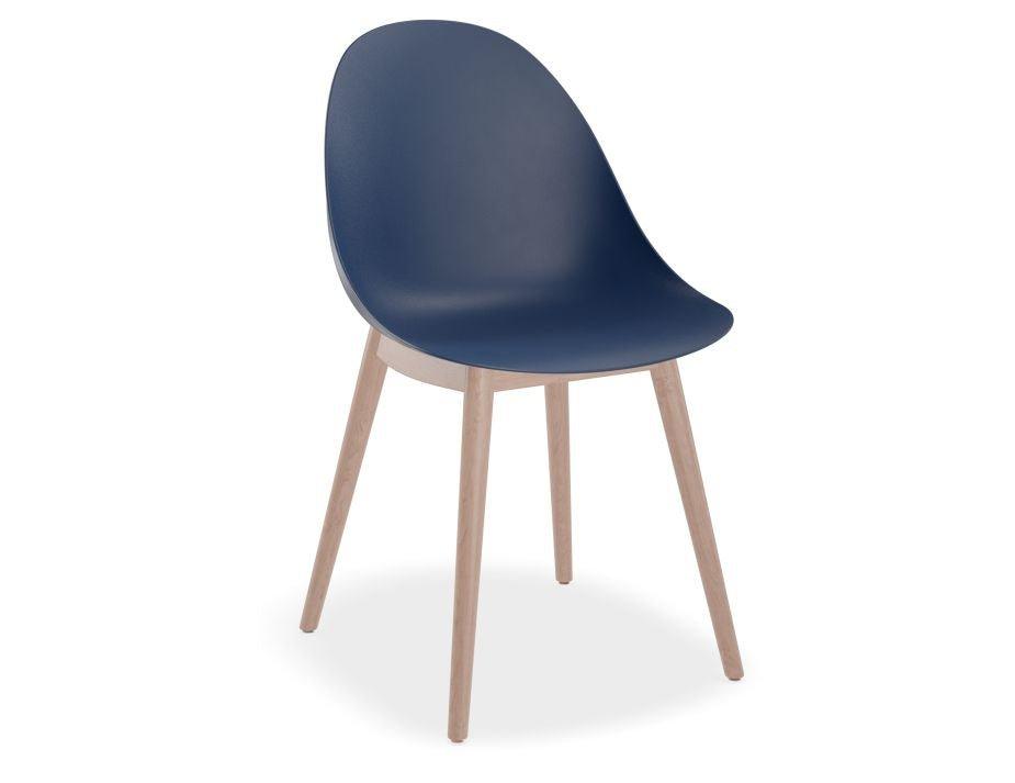 Pebble Chair Navy Blue with Shell Seat - Pyramid Fixed Base - Black - C1005213549356182133359 2