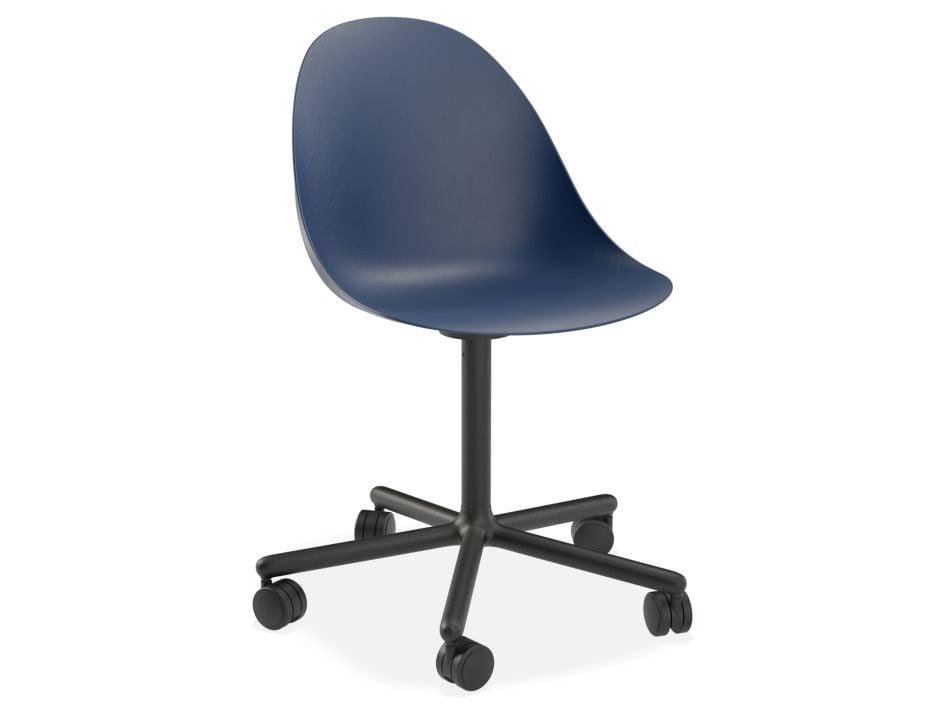 Pebble Chair Navy Blue with Shell Seat - Pyramid Fixed Base - Black - C1005213549356182133359 7