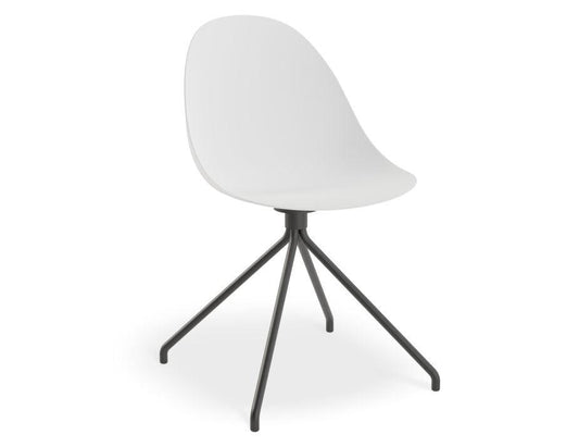 Pebble Chair White with Shell Seat - Pyramid Fixed Base - Black - C1005213679356182133366 1