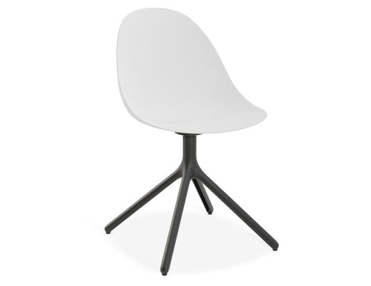 Pebble Chair White with Shell Seat - Swivel Base - Black - C1005215679356182161550 1