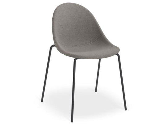 Pebble Fabric Dark Grey Upholstered Chair - 4 Post - Black-Level-Prime Furniture