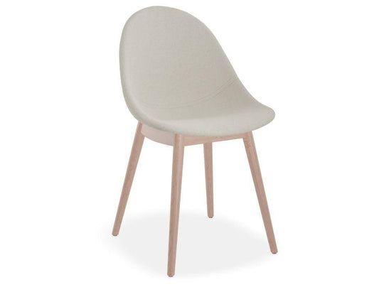 Pebble Fabric Light Grey Upholstered Chair - Natural Beechwood Base - C1005247019356182162168 1