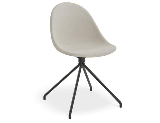 Pebble Fabric Light Grey Upholstered Chair - Pyramid Fixed Base - Black - C1005223019356182133533 1