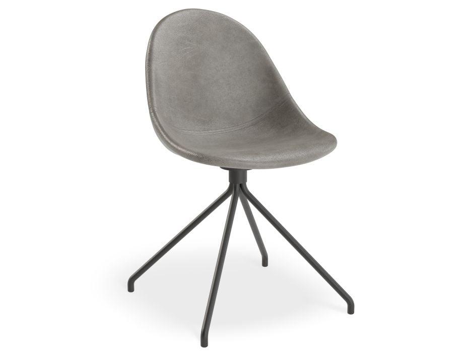 Pebble Chair Grey Upholstered Vintage Seat - Natural Beechwood Base-Level-Prime Furniture