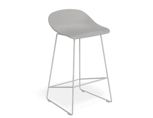 Pop Stool - Silver Grey Frame and Shell Seat - 65cm Kitchen Bench Seat Height - C1110321039356182134837 1