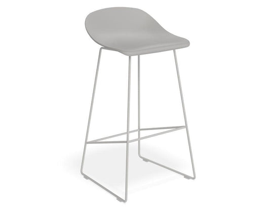 Pop Stool - Silver Grey Frame and Shell Seat - 75cm Commercial Bar Height - C1110322039356182134899 1