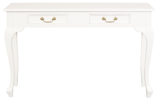 Queen Ann 2 Drawer Sofa Table (White) - TableST 002 QA (WH)754169489687 1