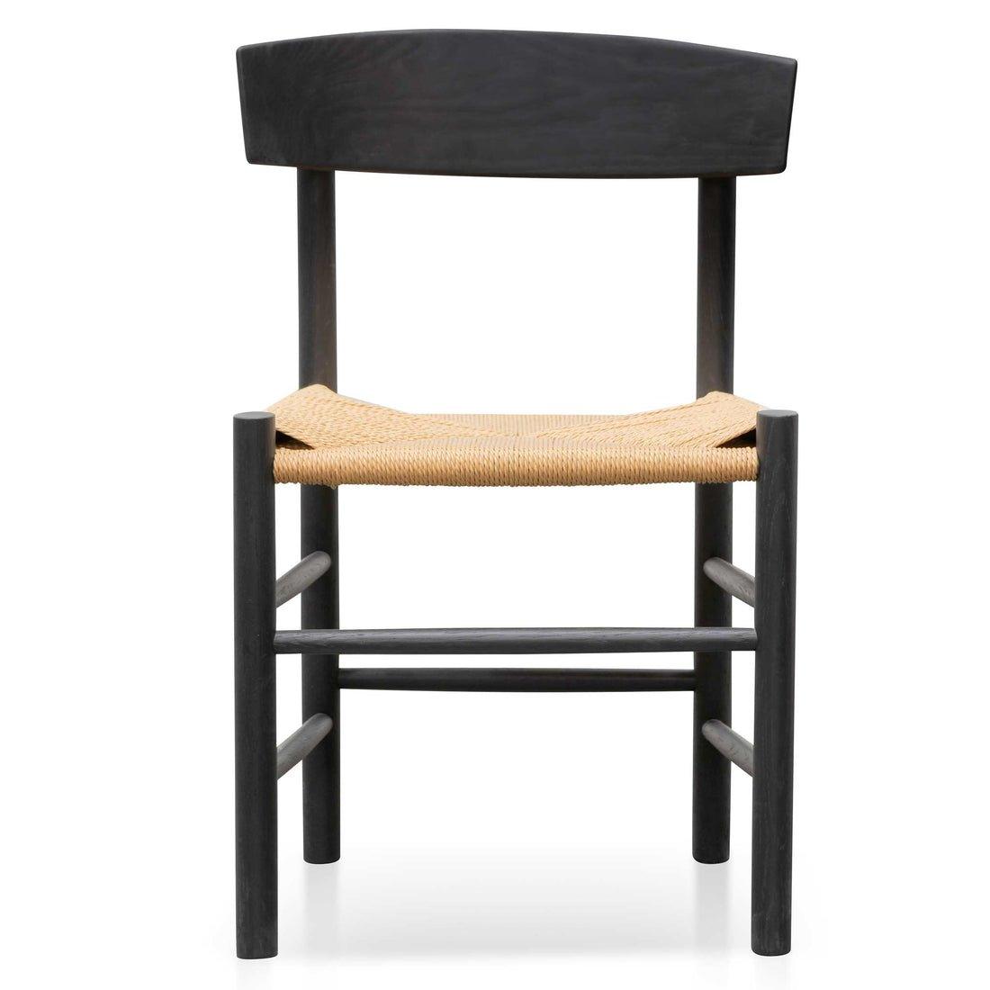 Rattan Black Dining Chair - Natural Seat (Set of 2) - Dining ChairDC6621-OWx2 3