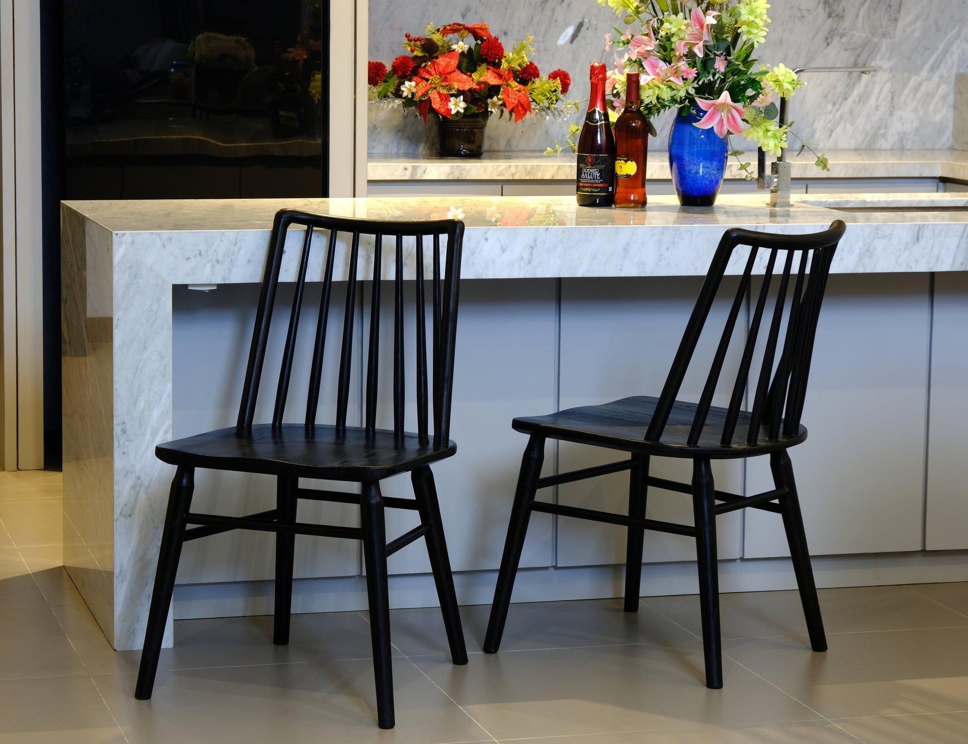 Riviera Solid Oak Dining Chair - Set of 2 (Black) - Dining ChairCH 050 RVR Set of 2 (B)754169496753 2