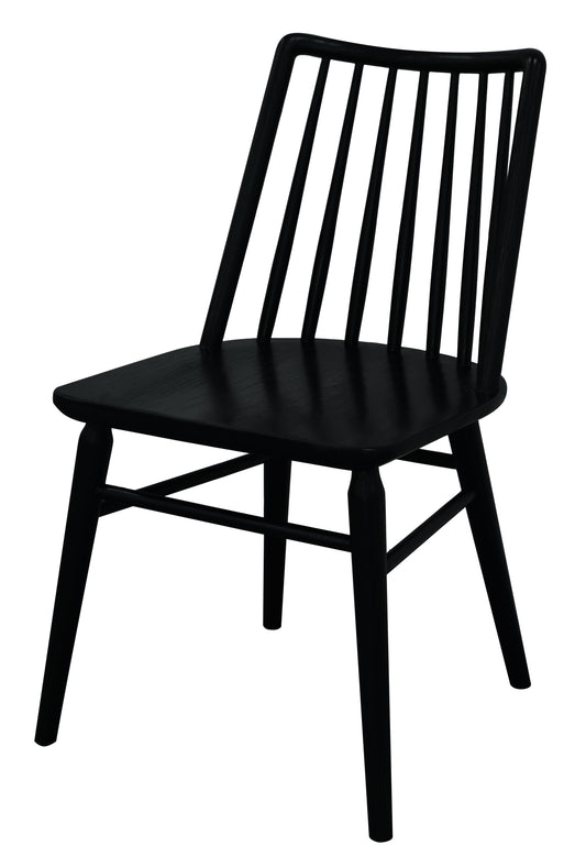 Riviera Solid Oak Dining Chair - Set of 2 (Black) - Dining ChairCH 050 RVR Set of 2 (B)754169496753 1