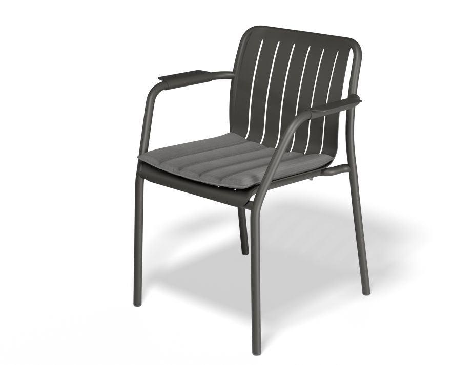 Roku Outdoor Armchair in Matt Charcoal - No Cushion-Level-Prime Furniture