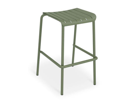 Roku Outdoor Backless Bar Stool in Matt Eucalyptus Green - C1411240439356182151261 1