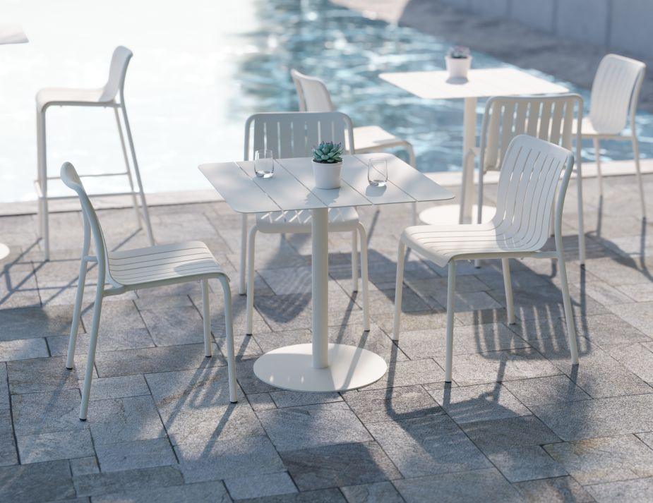 Roku Outdoor Dining Chair in Matt White - No Cushion - C1410290679356182150967 4