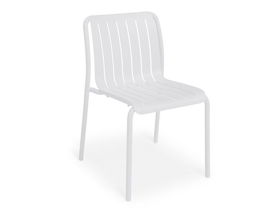 Roku Outdoor Dining Chair in Matt White - No Cushion - C1410290679356182150967 2