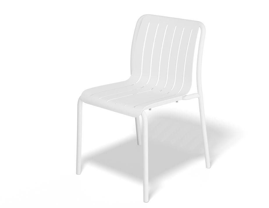 Roku Outdoor Dining Chair in Matt White - No Cushion - C1410290679356182150967 1