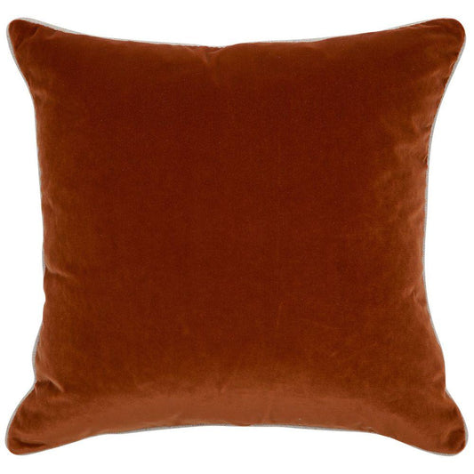 Sass Square Feather Cushion Caramel Velvet w Natural Linen - Cushion527099320294119488 1
