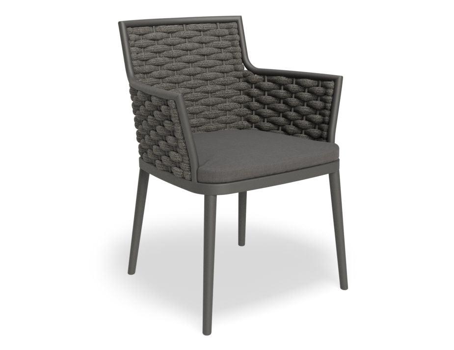 Siano Dining Chair - Outdoor - Charcoal - Dark Grey Cushion - C1410520759356182096074 1