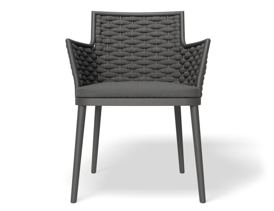 Siano Dining Chair - Outdoor - Charcoal - Dark Grey Cushion - C1410520759356182096074 3