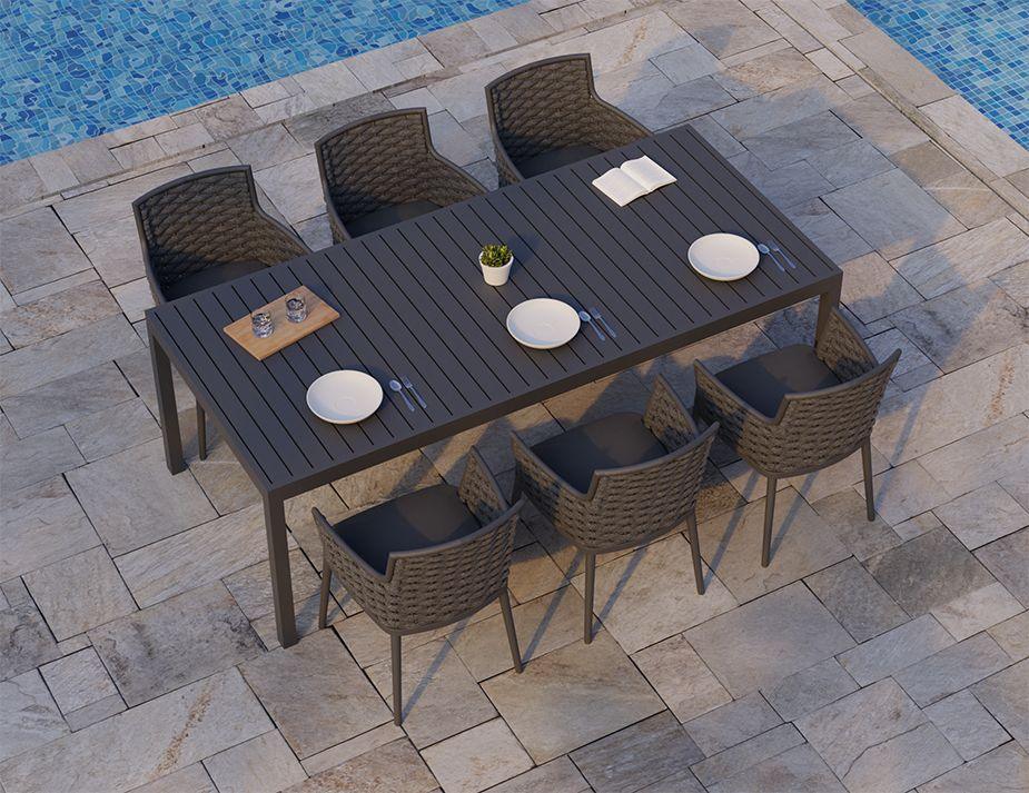 Siano Dining Chair - Outdoor - Charcoal - Dark Grey Cushion - C1410520759356182096074 6