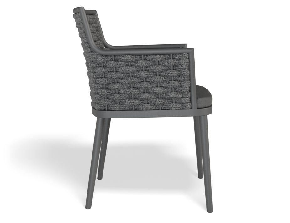 Siano Dining Chair - Outdoor - Charcoal - Dark Grey Cushion - C1410520759356182096074 5