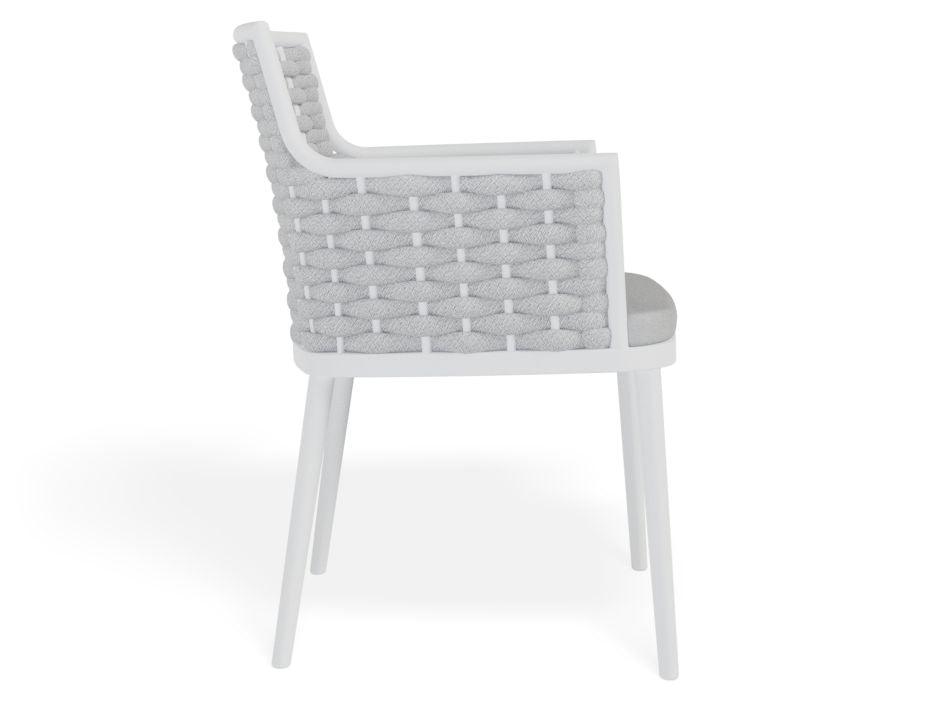 Siano Dining Chair - Outdoor - White - Light Grey Cushion - C1410520679356182096067 5