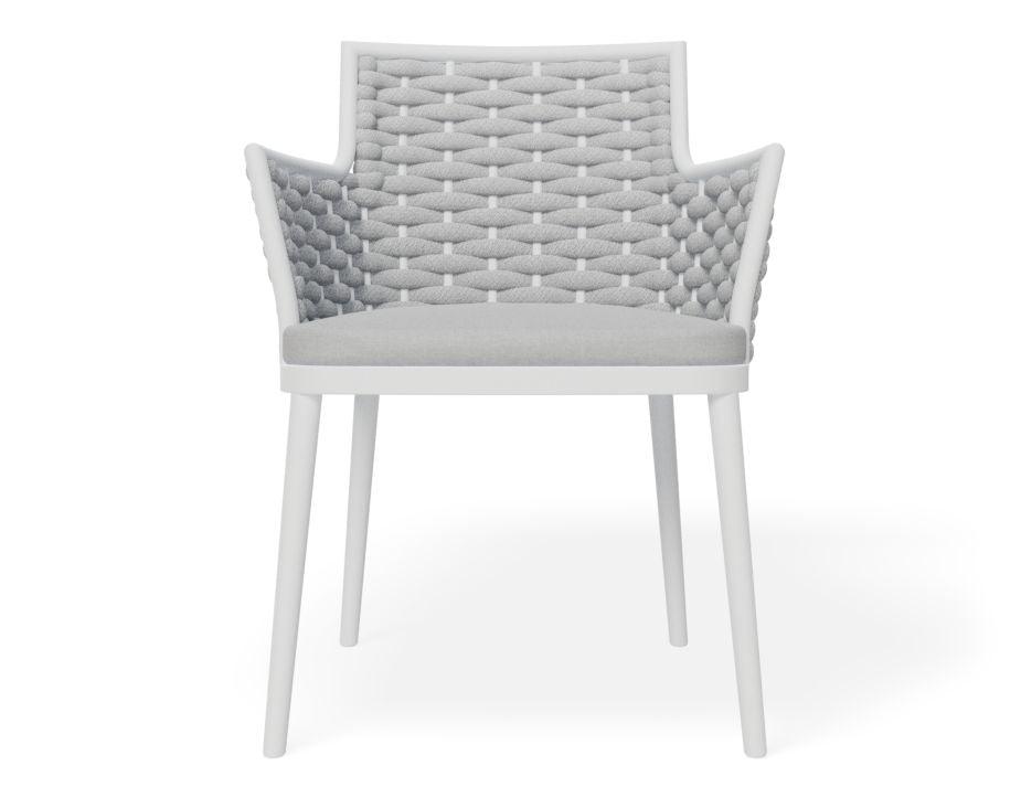 Siano Dining Chair - Outdoor - White - Light Grey Cushion - C1410520679356182096067 1