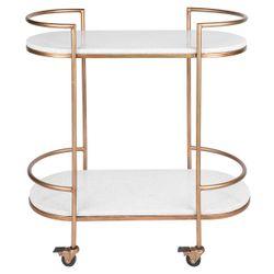 Southside White Stone Bar Cart - Antique Gold - Bar Cart327409320294125359 1