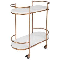 Southside White Stone Bar Cart - Antique Gold - Bar Cart327409320294125359 4