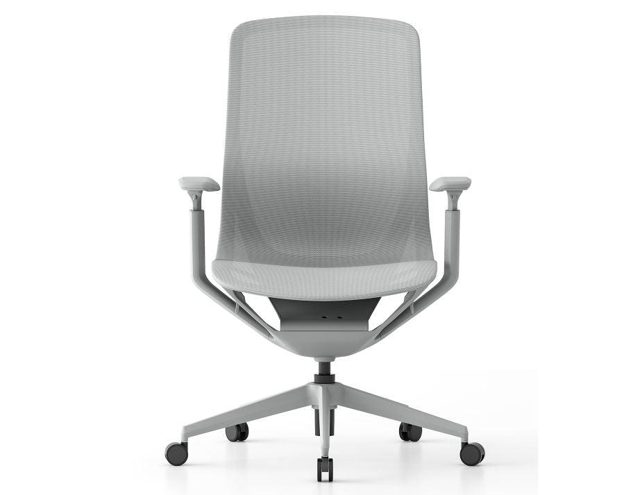 Gravity Ergonomic Office Chair - Light Grey Frame - Light Grey Mesh-Level-Prime Furniture