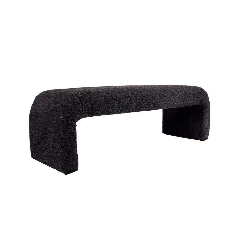 The Curve Bench Ottoman - Black Onyx Boucle - Ottoman329259320294127018 3