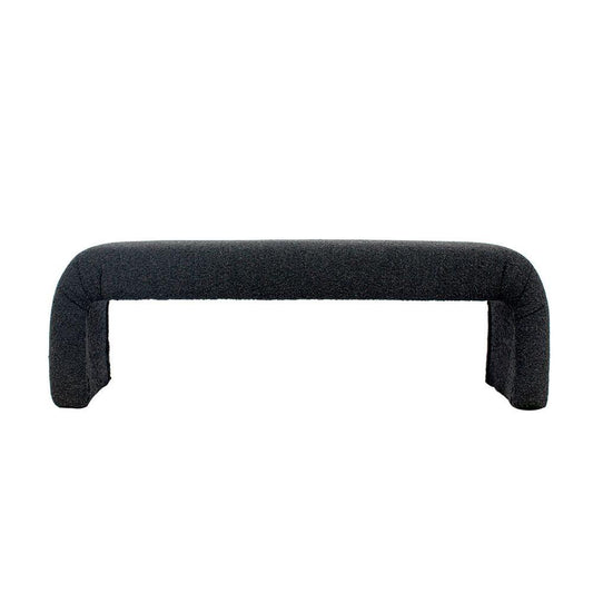 The Curve Bench Ottoman - Black Onyx Boucle - Ottoman329259320294127018 1