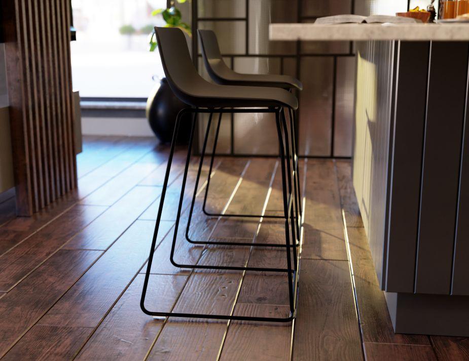 Umbria Stool - Black - Black Shell - 66cm Kitchen Bench Height-Level-Prime Furniture