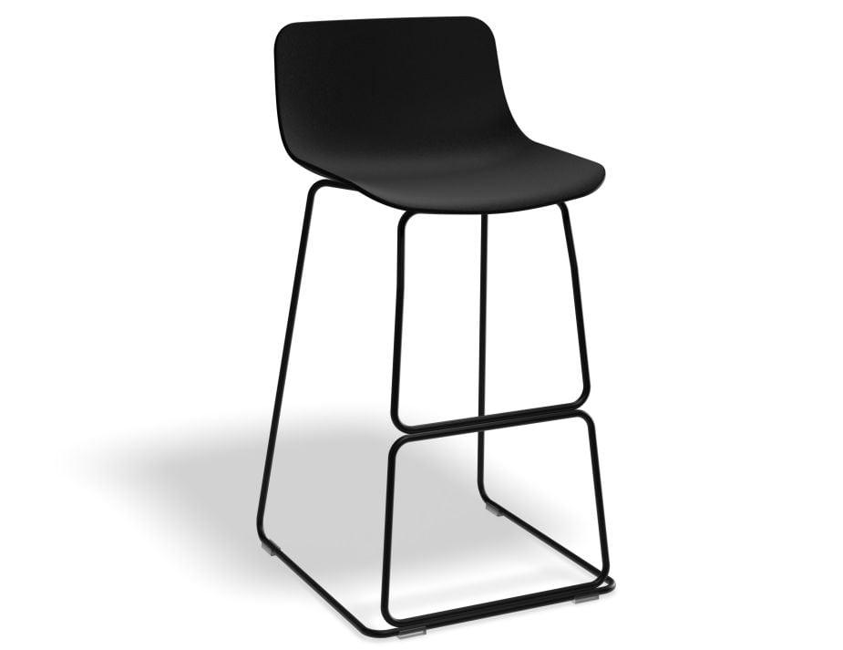 Umbria Stool - Black - Black Shell - 77cm Commercial Bar Height-Level-Prime Furniture