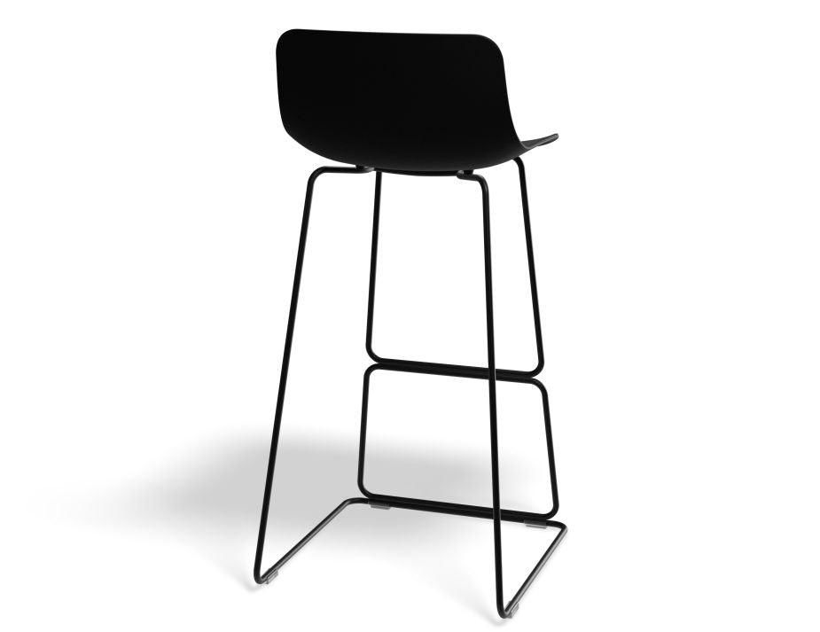 Umbria Stool - Black - Black Shell - 77cm Commercial Bar Height-Level-Prime Furniture