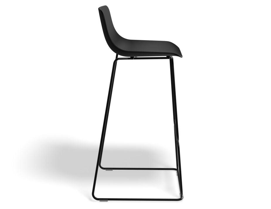 Umbria Stool - Black - Black Shell - 77cm Commercial Bar Height-Level-Prime Furniture