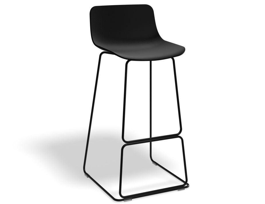 Umbria Stool - Black - Black Shell - 77cm Commercial Bar Height-Level-Prime Furniture