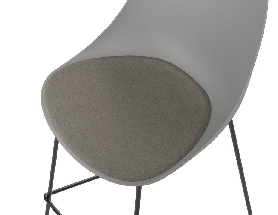 Upholstered Round Seat Pad for Pebble Shell - Grey Fabric - C3000130759356182143105 1