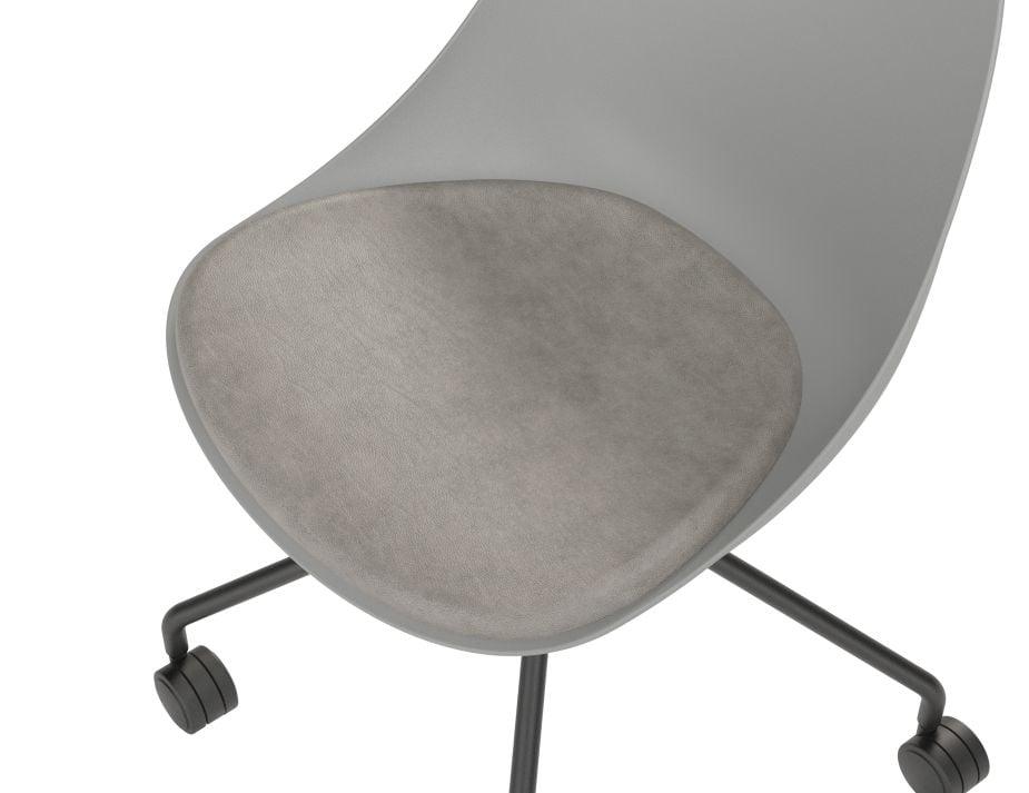 Upholstered Round Seat Pad for Pebble Shell - Grey Fabric - C3000130759356182143105 6