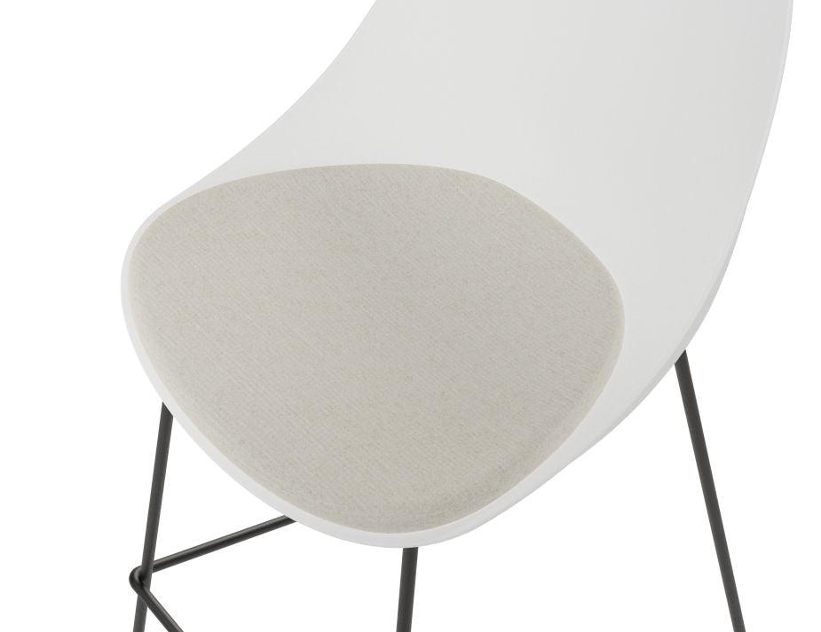 Upholstered Round Seat Pad for Pebble Shell - Light Grey Fabric - C3000130019356182143068 1