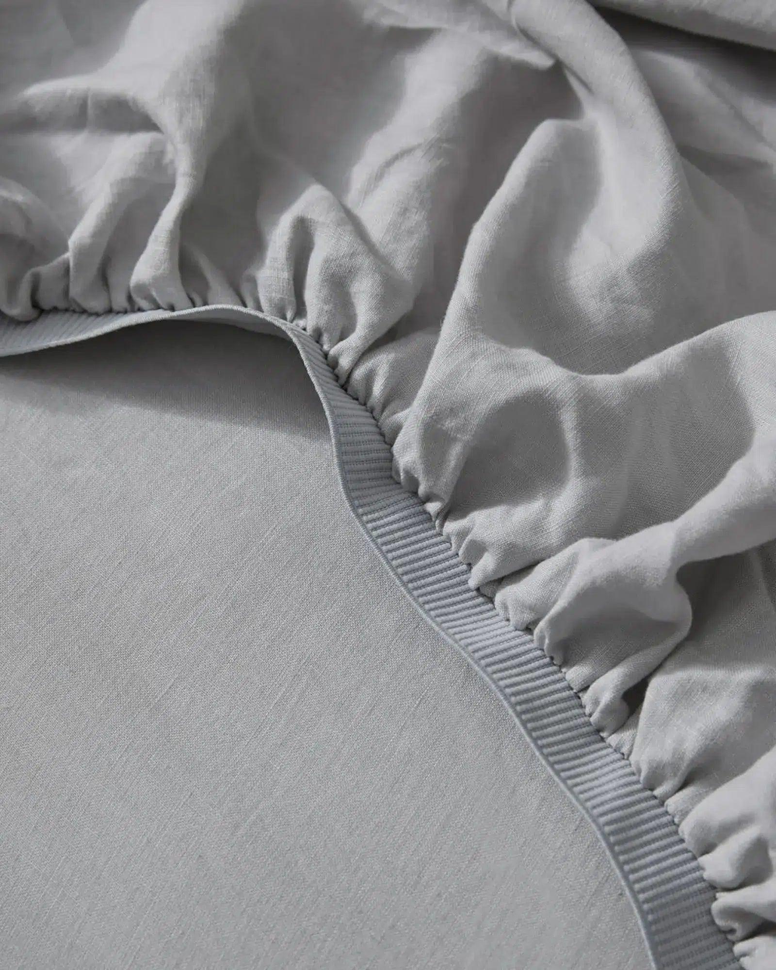 Weave Ravello Linen Fitted Sheet - Silver - Sheets & Pillow CasesDRV16SILV 2