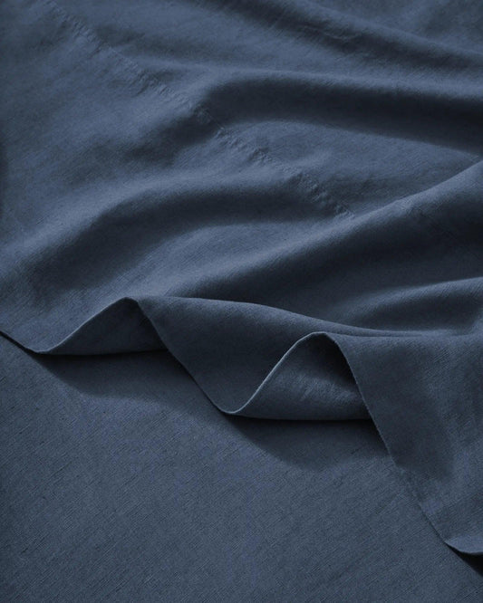 Weave Ravello Linen Flat Sheet - Denim - Sheets & Pillow CasesDRV10DENI 1