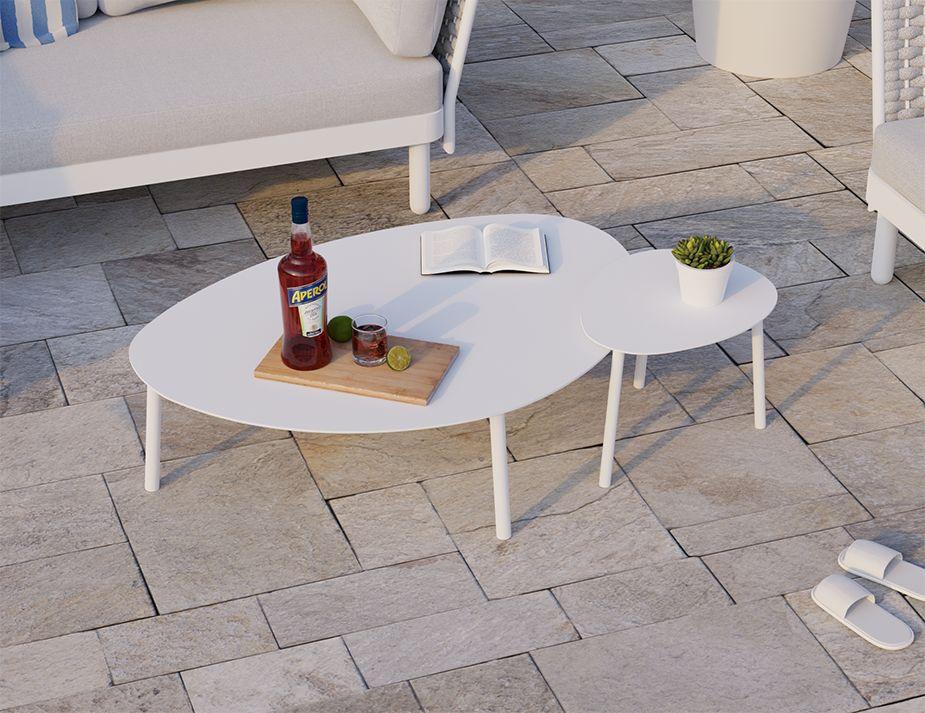 Cetara Coffee Table - Outdoor - White - Large-Level-Prime Furniture