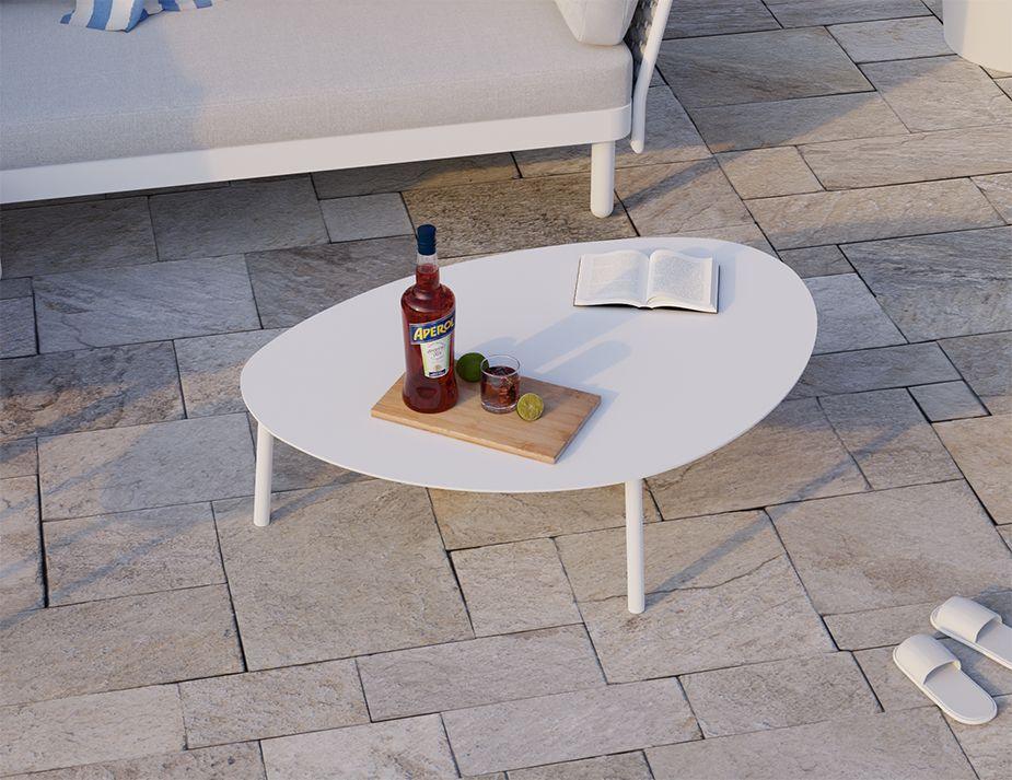 Cetara Coffee Table - Outdoor - White - Large-Level-Prime Furniture